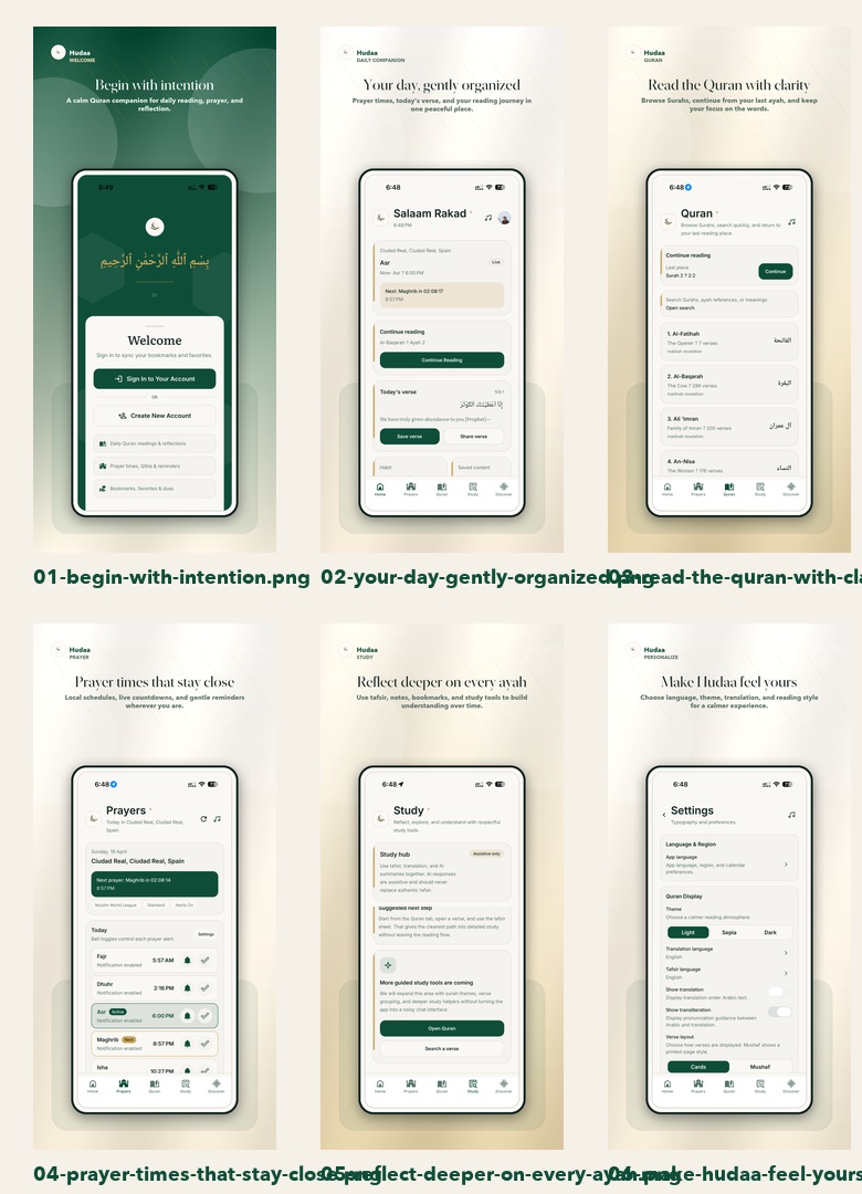 Hudaa app store screenshots